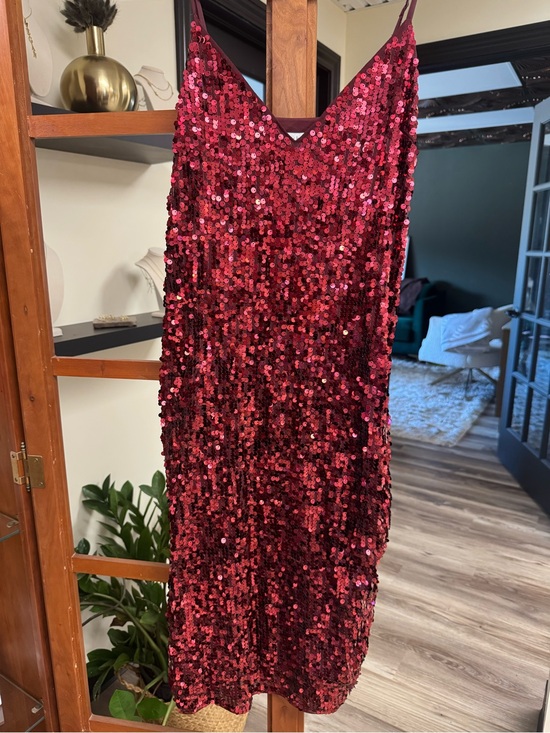 Express Dresses & Skirts - Express x Karla Burgundy Sequin Cami Dress